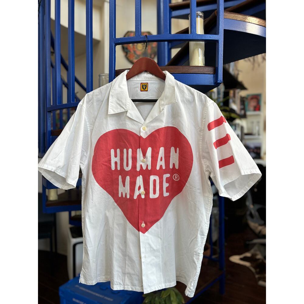 Human Made Heart Logo Shirt White/Red  Fits Size XXL